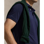 Kemeja Polo Golf RLX Ralph Lauren Performance Stretch Mesh - Biru Laut yang Halus