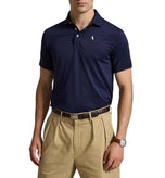 Kemeja Polo Golf RLX Ralph Lauren Performance Stretch Mesh - Biru Laut yang Halus