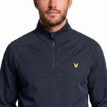 Lyle & Scott Mesh Paneled 코스 골프 미드 레이어 - 다크 해군