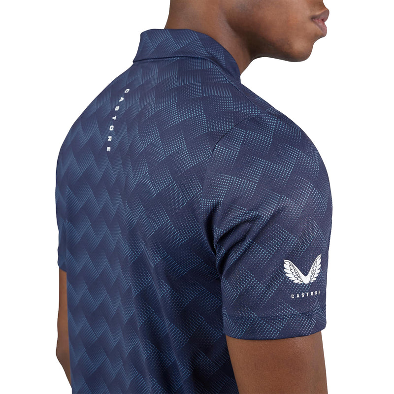 Castore Geo Diamond Printed Golf Polo Shirt - Midnight Navy