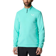 Castore Club Classic Quarter Zip Golf Pullover - Light Aqua/White