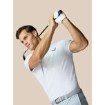 Castore Pinnacle Engineered Knit Polo Golf Shirt - White/Midnight Navy