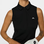 J.Lindeberg 여자 Dena Sleeveless Golf Polo Shirt- 블랙