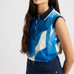 Rohnisch 여자 Deni Sleeveless Golf Polo Shirt -Blue Aquarelle