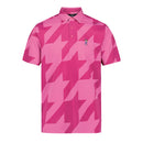 Eastside Golf Snap Placket Houndstooth Polo Shirt - Fuschia