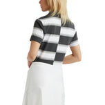 G/Fore 女式偏置渐变条纹科技高尔夫 Polo 衫 - 炭灰色希瑟