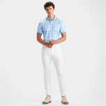 G/Fore Blossom Rib Collar Tech Golf Polo衬衫-Cielo