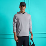G/Fore Brushed Back Tech Golf Hoodie -Light Grey Melange