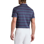G/Fore Multi Stripe Tech Pique Performance Golf Polo Shirt -Twilight/Lava