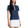 G/Fore Women's Contrast Sleeve Tech Pique Zip Golf Polo Shirt - Twilight
