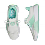 G/Fore Women's G.112 Perforated Leather Kiltie Golf Shoes - Snow/Mentol