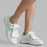 G/Fore Women's G.112 Perforated Leather Kiltie Golf Shoes - Snow/Mentol
