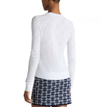 G/Fore Women 's Pointelle G Crewneck Golf Sweater- 눈