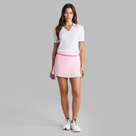 G/Fore Women's Ribbed Knit Golf Polo Shirt - Snow