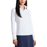 G/Fore Wanita Silky Tech Nylon 1/4 Zip Sun Shield Golf Pullover - Salju/Blush