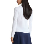 G/Fore Wanita Silky Tech Nylon 1/4 Zip Sun Shield Golf Pullover - Salju/Blush