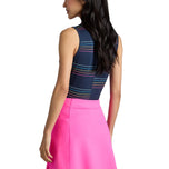 G/Fore女子分裂条纹技术Pique无袖高尔夫球球衫 - 暮光