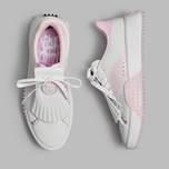G/Fore Women's G.112 Perforated Leather Kiltie Golf Shoes - Snow/Blush