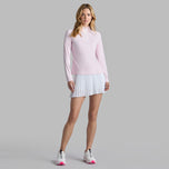 G/hadapan wanita Silky Tech Nylon 1/4 Zip Golf Pullover - Blush