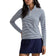 RLX Ralph Lauren Wanita UV Stretch Jersey 1/4 Zip Golf Pullover - Halus Navy/Cremic White/Blue Mist