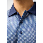 Glenmuir Gullane Performance Polo Golf Shirt - Light Grey/ Navy