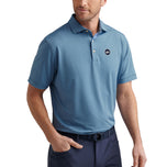 Peter Millar Hales Prestasi Jersey Golf Polo Shirt - Navy/Cottage Blue