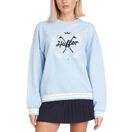 Huffer Women's Legacy Club Relax Crew Neck Pullover - Ice Blue