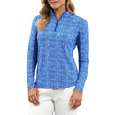 Baju Leher Olok-olok Zip Amani Wanita IBKUL - Biru/Putih