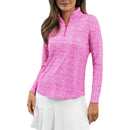 Baju Leher Olok-olok Zip Amani Wanita IBKUL - Hot Pink/Putih