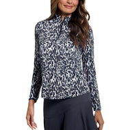 IBKUL Women's Karen Long Sleeve Mock Neck - Svart/grå