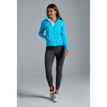 IBKUL 여성용 솔리드 하이브리드 퍼프 골프 재킷 - 청록색