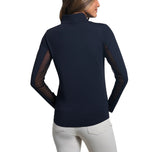 IBKUL Kemeja Mock Neck Lengan Panjang Polos Wanita - Hitam