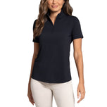 IBKUL, solid kortärmad skjorta med dragkedja för kvinnor - svart