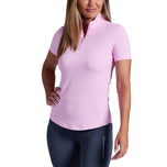 IBKUL Kemeja Mock Neck Lengan Pendek Polos Wanita - Candy Pink