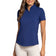 IBKUL Women's Solid Short Sleeve Zip Mock Neck Shirt - Classic Navy