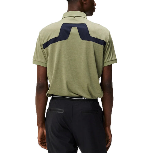J.Lindeberg KV Regular Fit Golf Polo Shirt - Oil Green Melange
