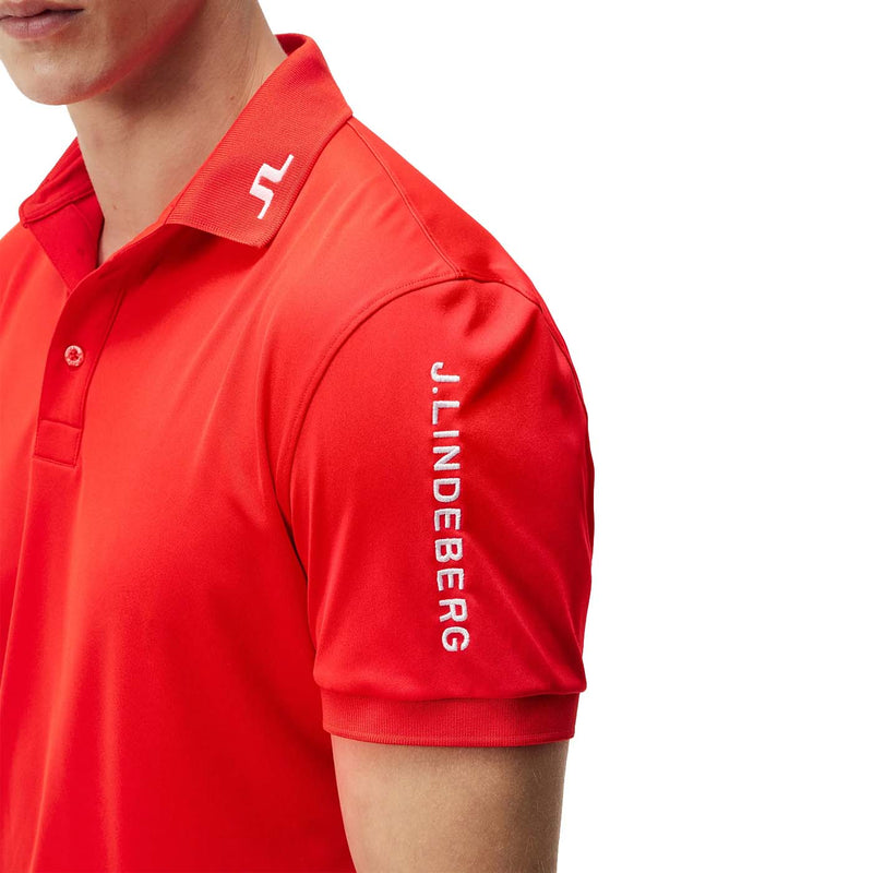 J.Lindeberg Tour Tech Regular Fit Golf Polo Shirt - Fiery Red