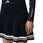 J.Lindeberg Women's Frida Stripe Knitted Golf Skirt - JL Navy