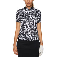 J.Lindeberg Women's Georgia Print Polo Golf Shirt - Scribble JL Navy