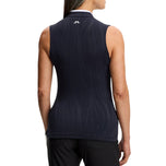 J.Lindeberg 女式 Mila 无袖高尔夫 Polo 衫 - JL 海军蓝