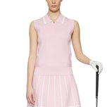 J.LINDEBERG Wanita Ramona Lengan Rnitted Golf Polo Shirt - Nosegrey