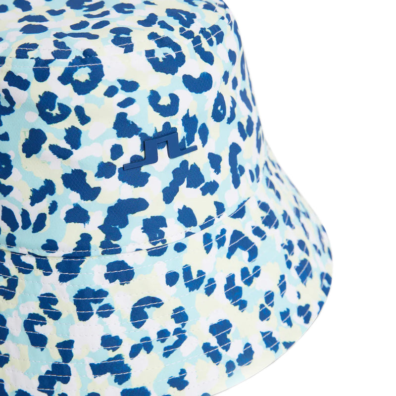 J.Lindeberg Women's Rosa Print Golf Bucket Hat - Leopard Aruba Blue