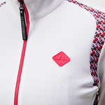 J.Lindeberg Women's Solar Print Full Zip Golf Mid Layer - JL Micro Bridge Rose Red