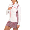 J.Lindeberg Women's Solar Print Full Zip Golf Mid Layer - JL Micro Bridge Rose Red