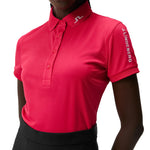 J.Lindeberg Women's Tour Tech Golf Polo Shirt - Rose Red