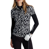 J.Lindeberg Women's Tour Tech Printed Golf Polo Shirt - Oak Moonbeam