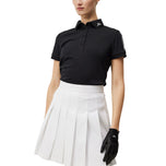J.Lindeberg 女式 Tour Tech 修身高尔夫 Polo 衫 - 黑色