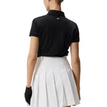 J.Lindeberg 女式 Tour Tech 修身高尔夫 Polo 衫 - 黑色