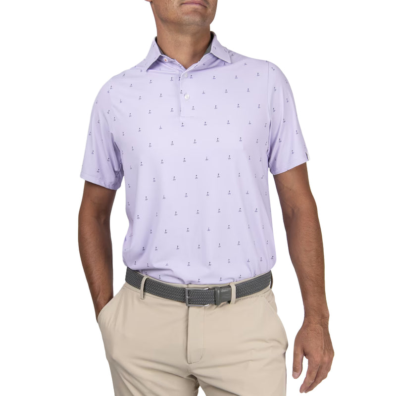 KJUS Golfer Golf Polo Shirt - Wisteria/Atlanta Blue
