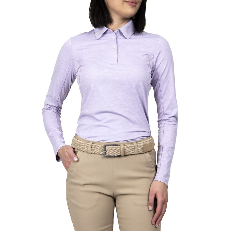 KJUS Women's Elena Cooling Long Sleeve Golf Polo Shirt - Wisteria